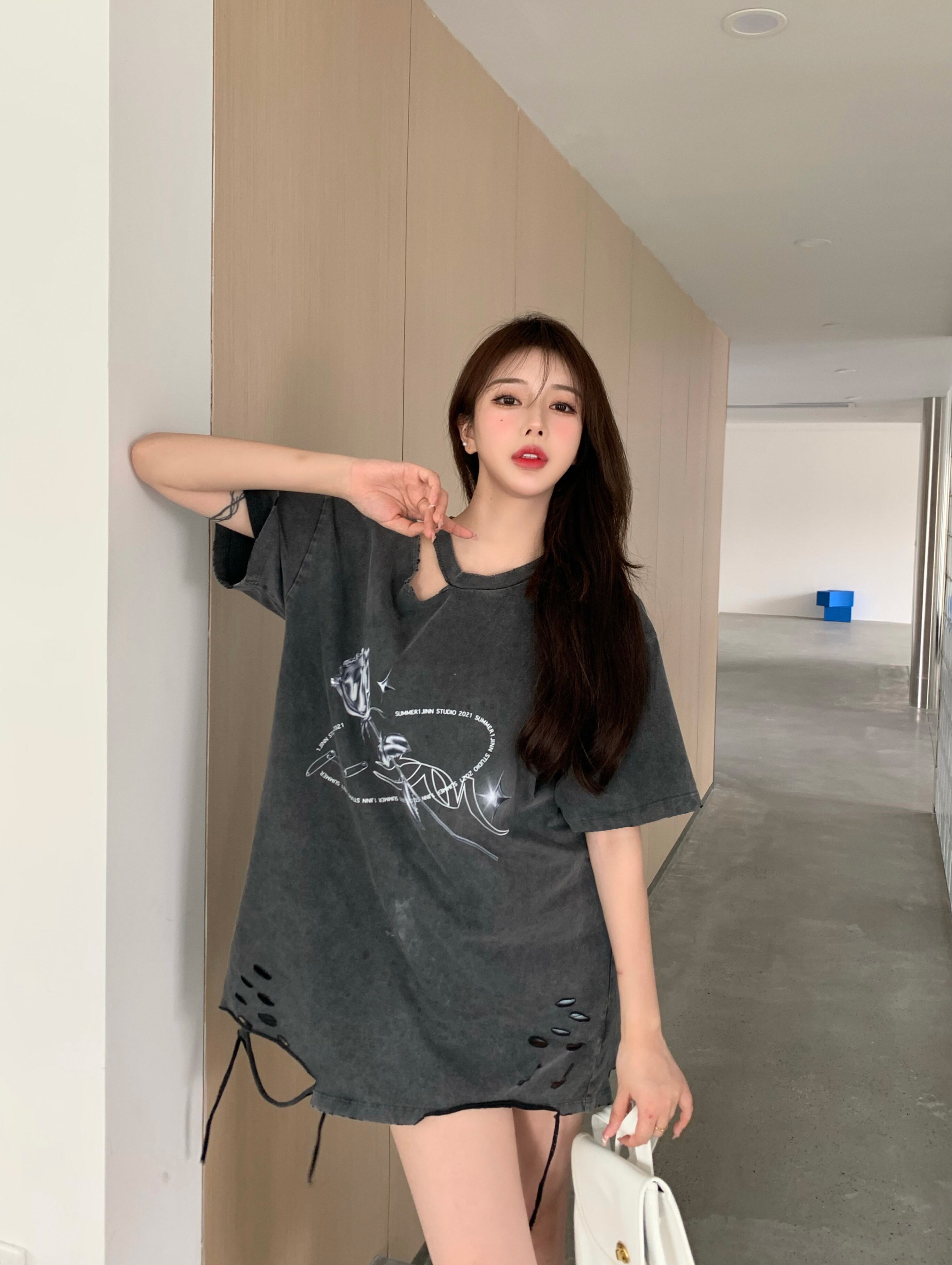 Tシャツ サマースタイルルーズグレートップス 夏物 ブラックストロベリース44630481525