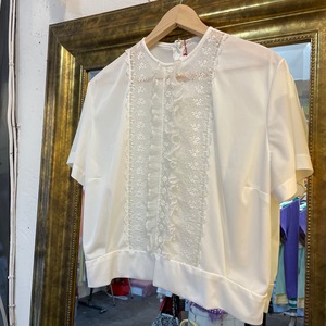 VINTAGE 50's nylon sheer lace blouse