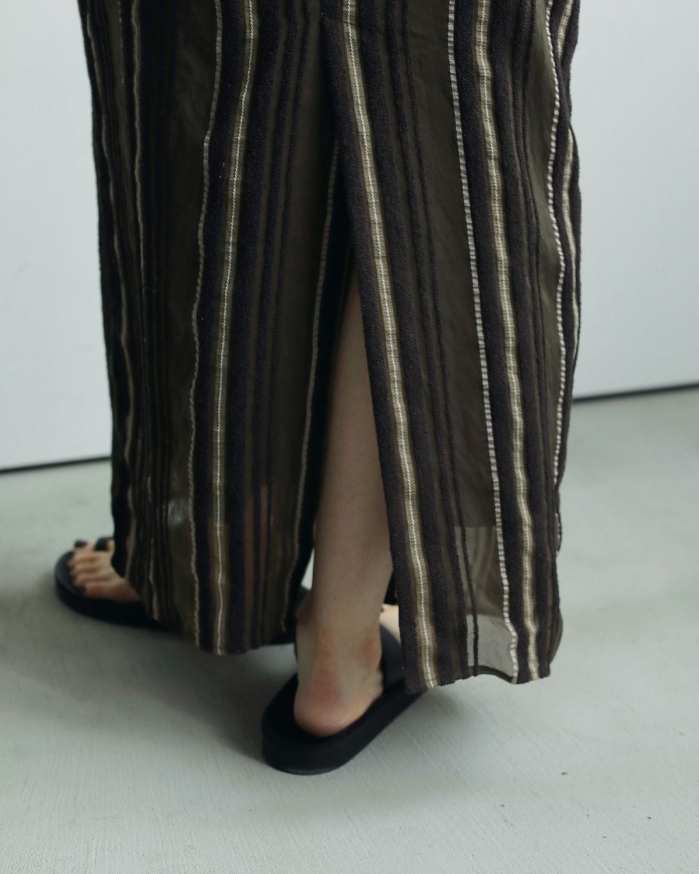 anuke(アンヌーク) Sheer Stripe Onepiece | サウスオレンジ｜メンズ