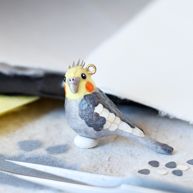 和紙小物/アクセサリー『インコ（オカメインコ）◆ノーマル◆』