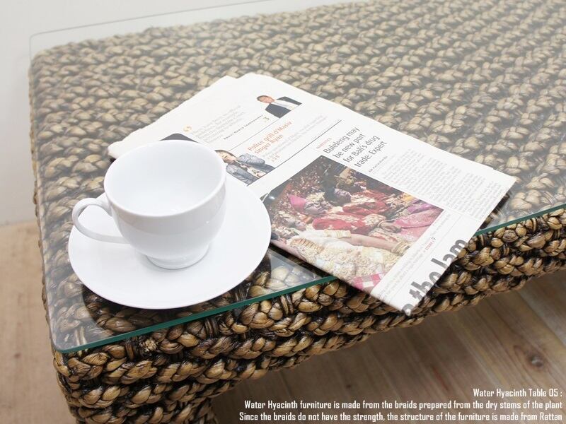 ウォーターヒヤシンス ガラステーブル 05 コーヒーテーブル アジアン