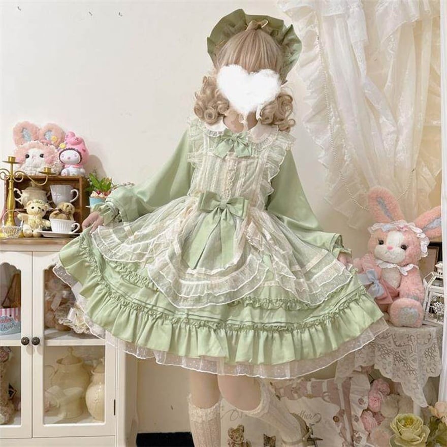 ヴィンテージANNA SUI シルクキャミソールワンピ（薄緑） ロリータさん