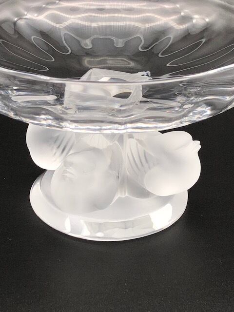 ラリック コンポート用の透明感のあるクリスタルガラスのお皿 