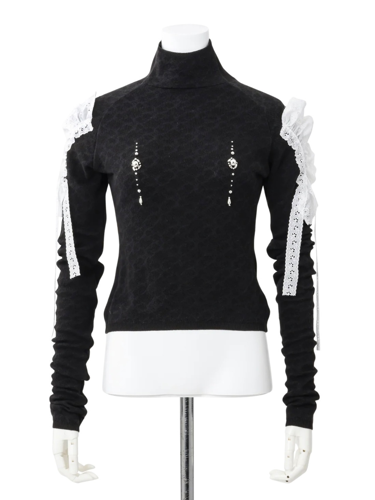 【25AW】Create Clair クリエイトクレイル / Lace bijou knit pullover / ニット - 2