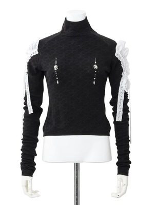 【25AW】Create Clair クリエイトクレイル / Lace bijou knit pullover / ニット