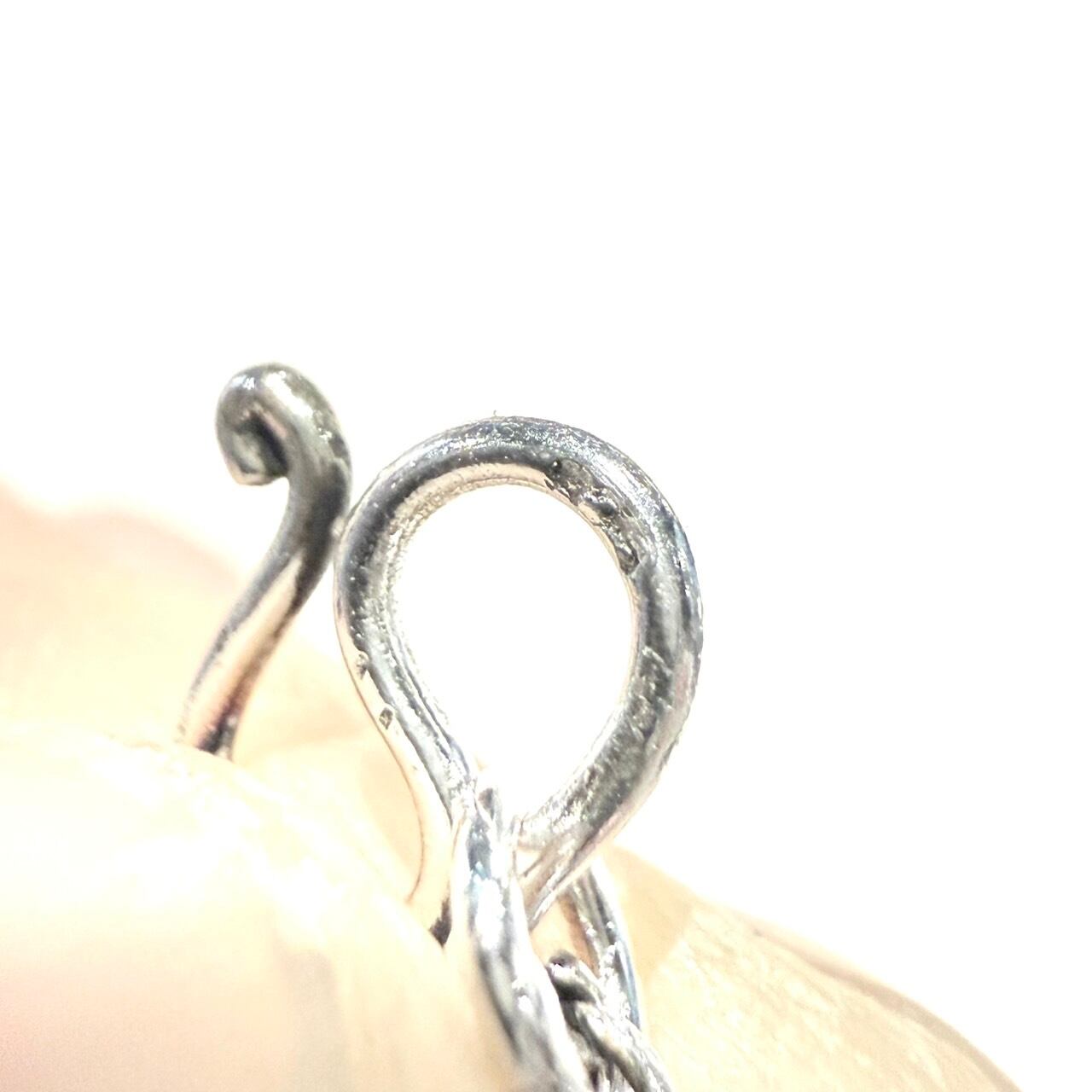 DECORATIVE BEAD AND TEXTURED COIL BRACELET-SILVER925-コイル