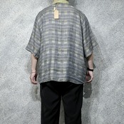 jacquard weave design linen rayon pullover shirt