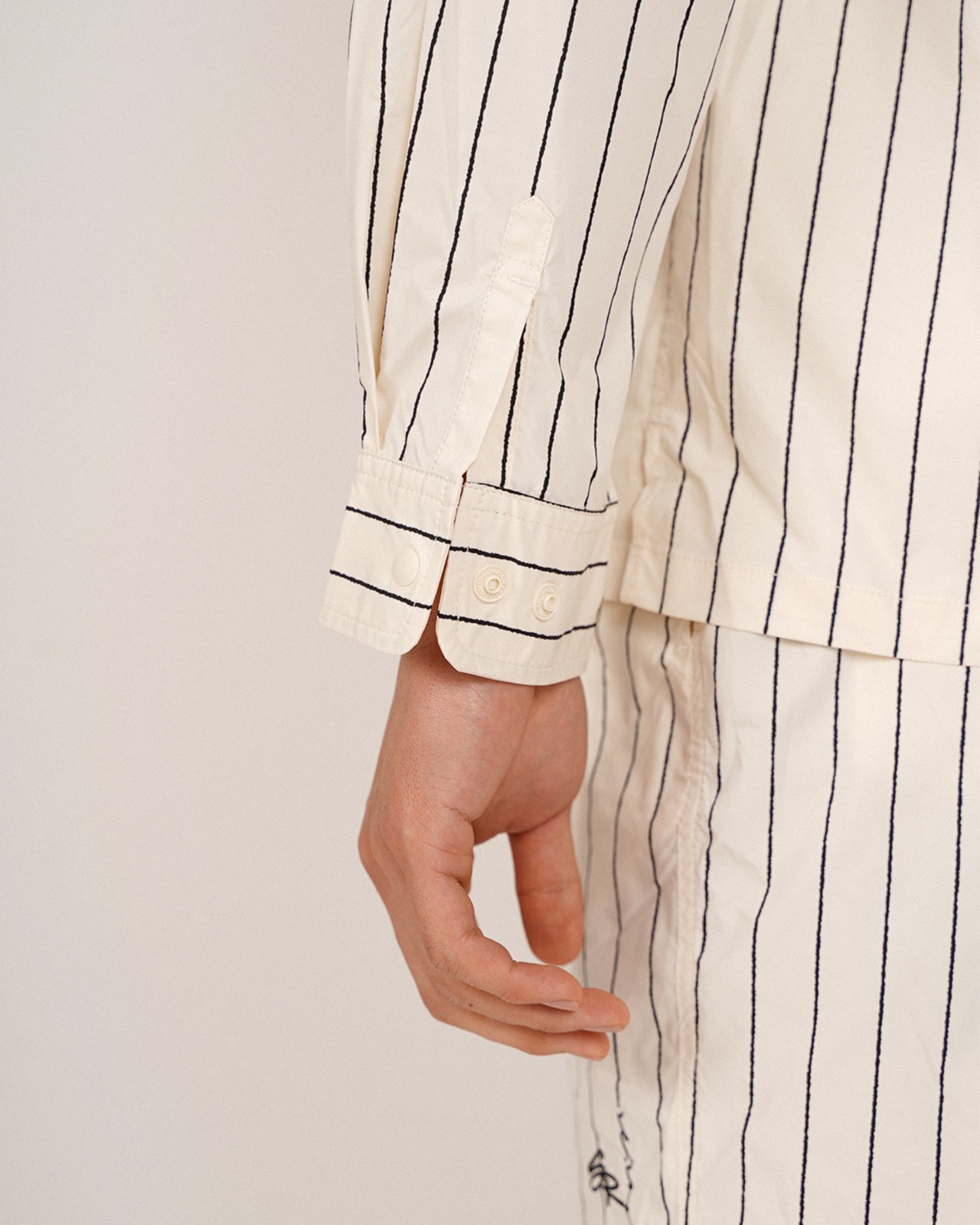 【SUNS】PIN STRIPE OPEN COLLAR LONG SLEEVE SHIRTS［RSS026］