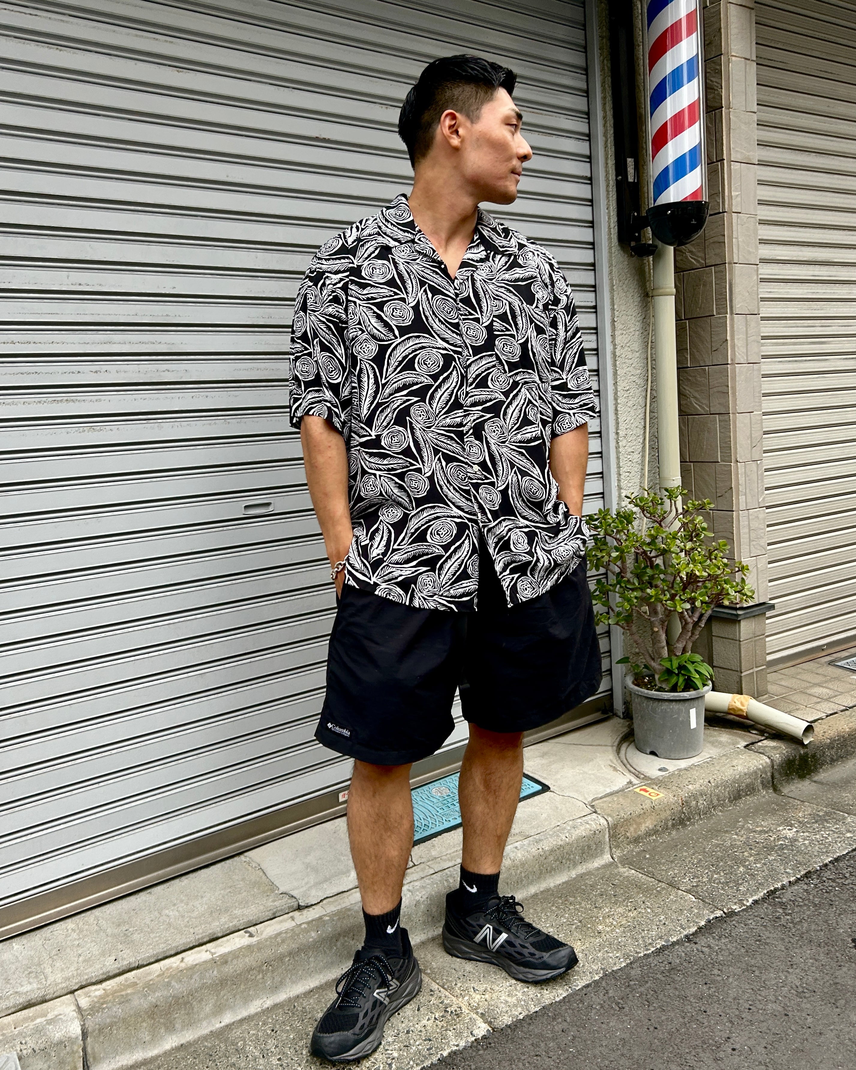 Mint Condition L 黒 レーヨン 草木総柄 ポロラルフローレン Mint Condition L 黒 レーヨン 草木総柄 ポロラルフローレン