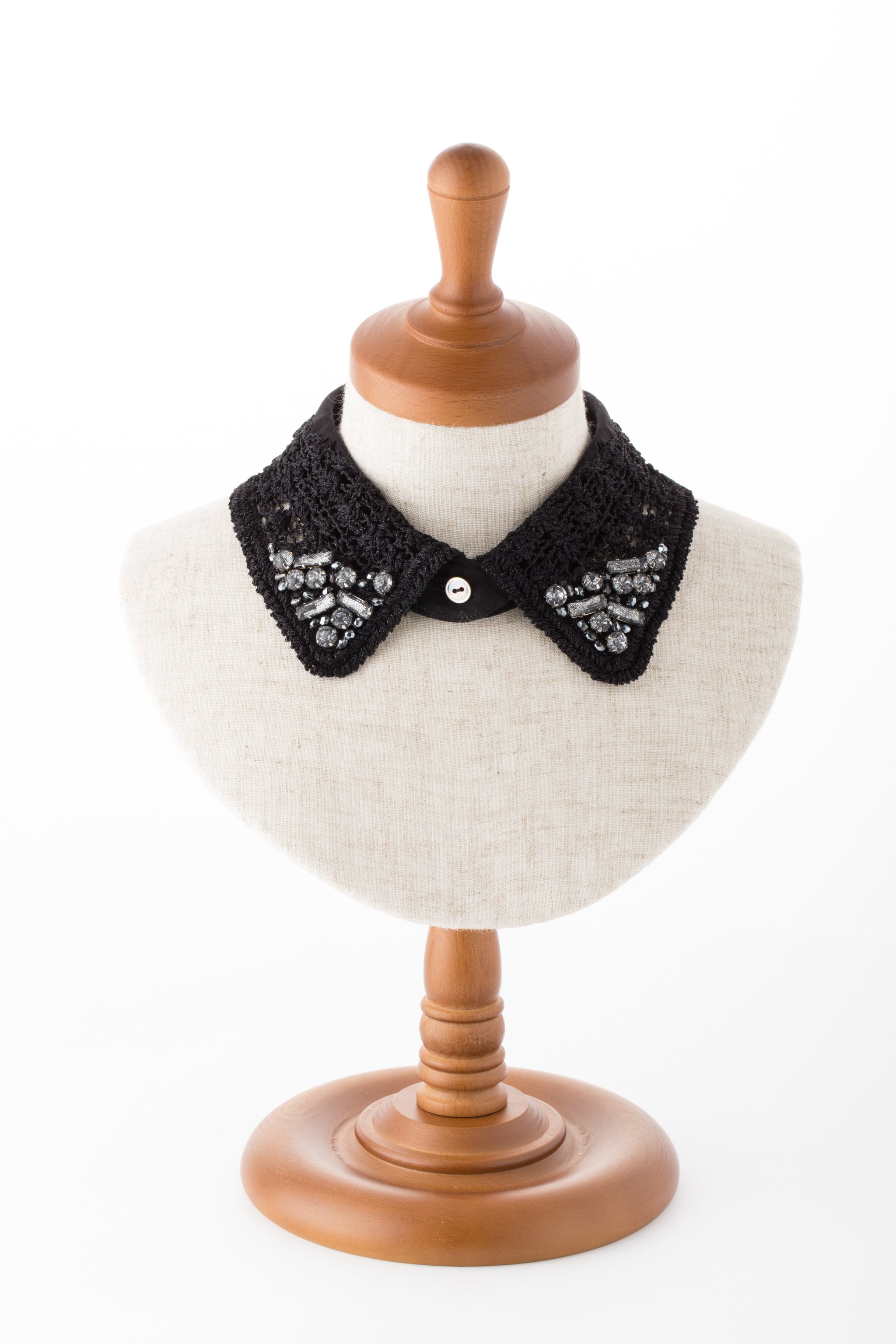 LCE-001 レース刺繍付け襟(ビジュー付き) | lacollete