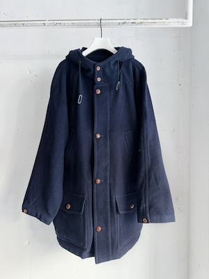 vintage melton wool hoodie coat