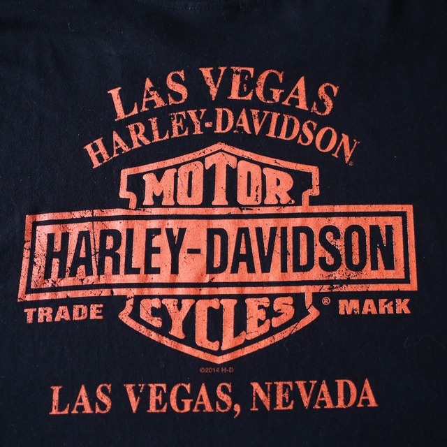 "HARLEY-DAVIDSON" scull×eagle printed super over silhouette l/s tee