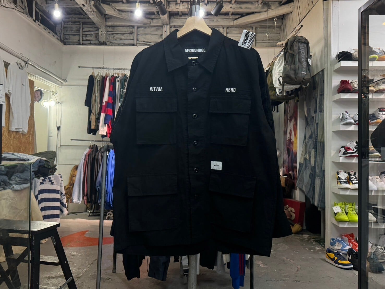 NEIGHBORHOOD × WTAPS JUNGLE LS SHIRT BLACK 01 192WVNHD-SHM01S  