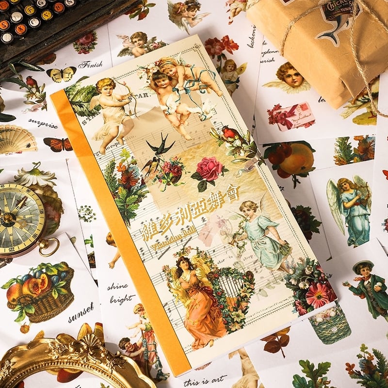 ビンテージ系シール 過ぎ去った歲月シリーズ 全4種類 20ページ 海外製