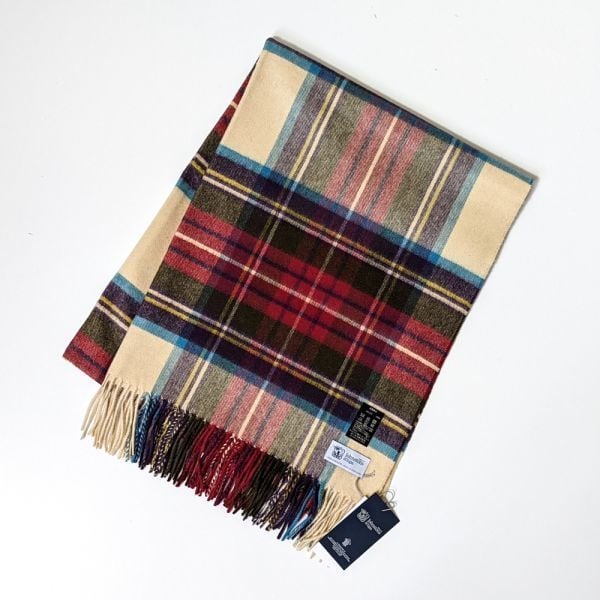 新品未使用 Johonstons カシミヤ大判ストール Hessian Dress Stewart