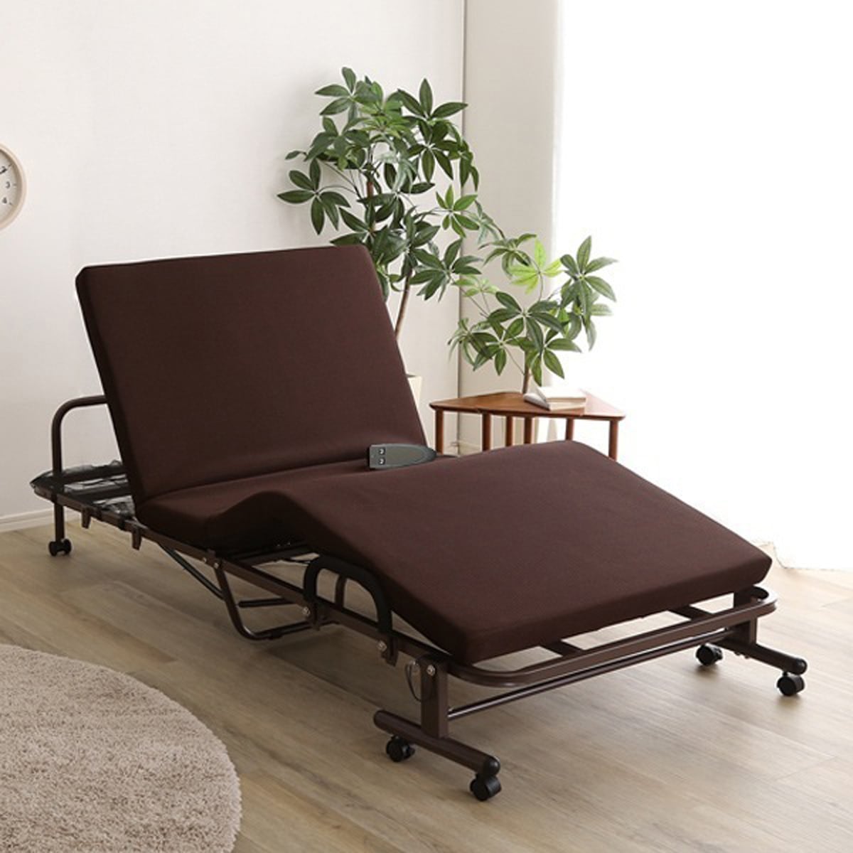 電動リクライニングベッド 折りたたみ 無段階リクライニング 簡単リモコン 高反発マットレス 快適