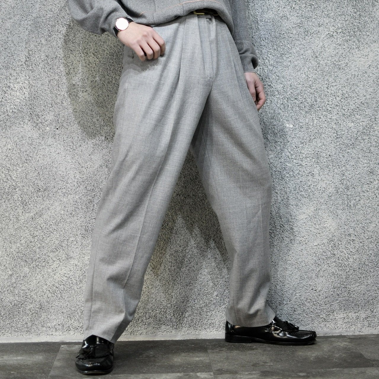 gray wool pants