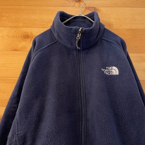 【THE NORTH FACE】フリースジャケット ネイビー バックロゴ 刺繍ロゴ メンズM アウトドアウェア アメリカ古着