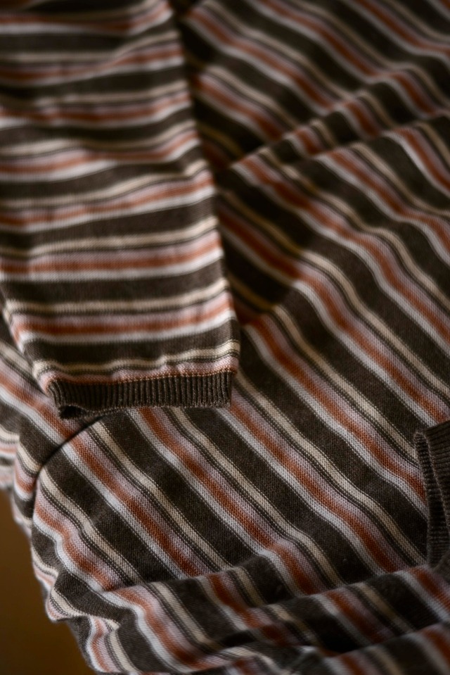 Nikki ESSENTIAL PIECES / Tencel cashmere polo Knit brown mulch border