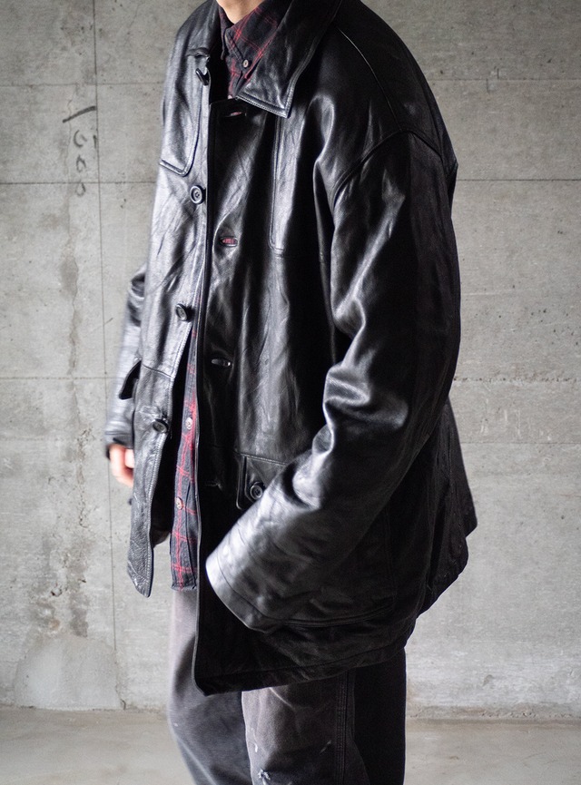 "DANIER" 1990s Leather car coat