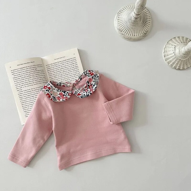 【取寄】花柄の丸襟がおしゃかわなカットソー