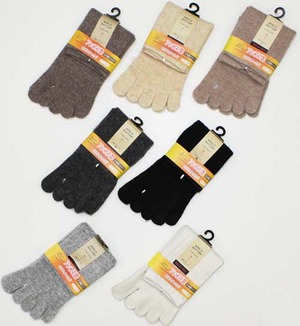 アンゴラ混口ゴムゆったり5本指ソックス 22〜25cm