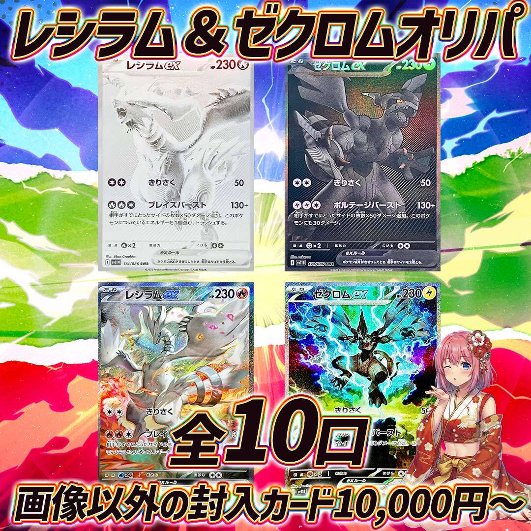 全10口 ポケモンカード レシラム&ゼクロム オリパくじ【マイルド仕様