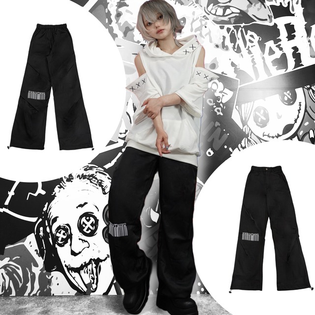 TUCK DESIGN WIDE PANTS【CODE刺繍入り】