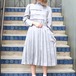 RETRO VINTAGE FRILL COLLAR LONG SLEEVE DRESS ONE PIECE/レトロ古着フリル襟長袖ドレスワンピース