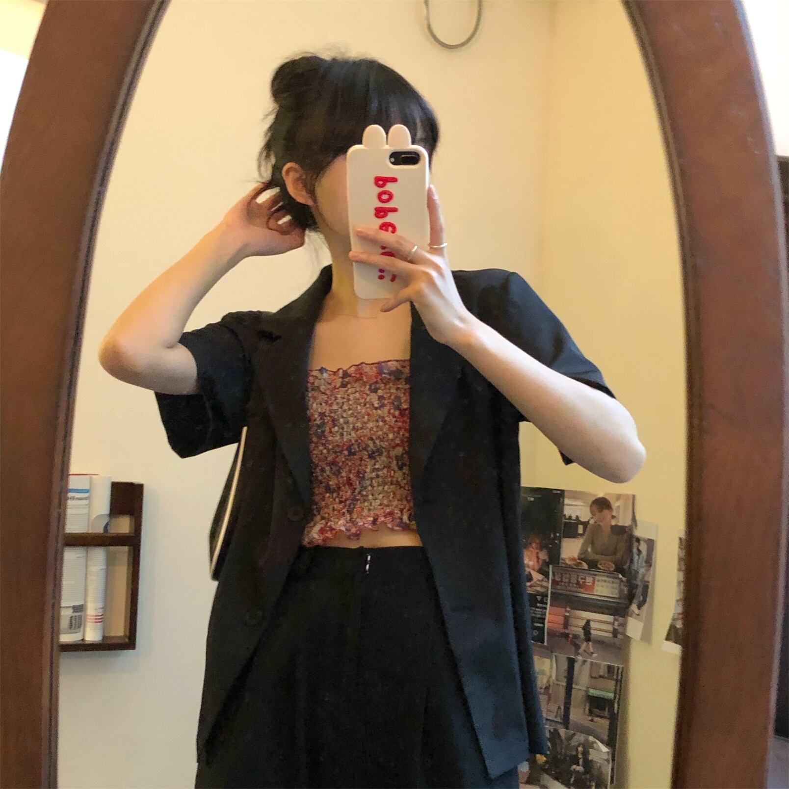 スプリングスタンダードフローラルブレザー レトロ 春物 花柄 YY-ファッション35210268608