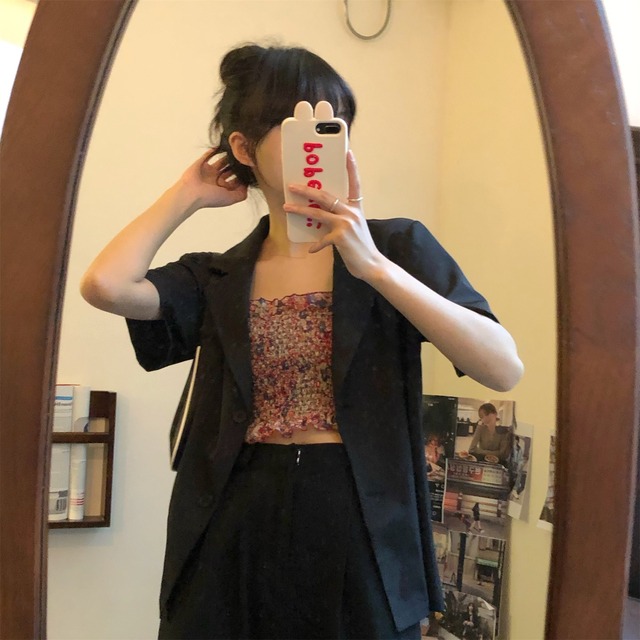 スプリングスタンダードフローラルブレザー レトロ 春物 花柄 YY-ファッション35210268608