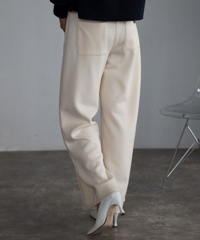 センタープレスストレッチワイドパンツ