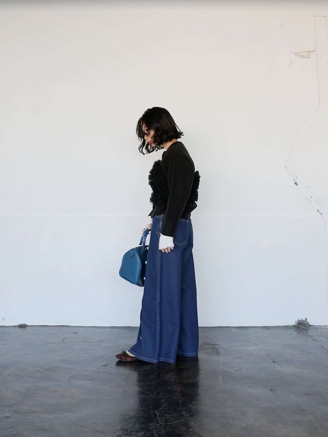 lace sleeve knit cardigan | Katrin TOKYO
