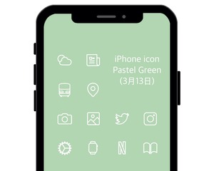 【3月13日】Pastel Greenパステル・グリーン  iPhone icons