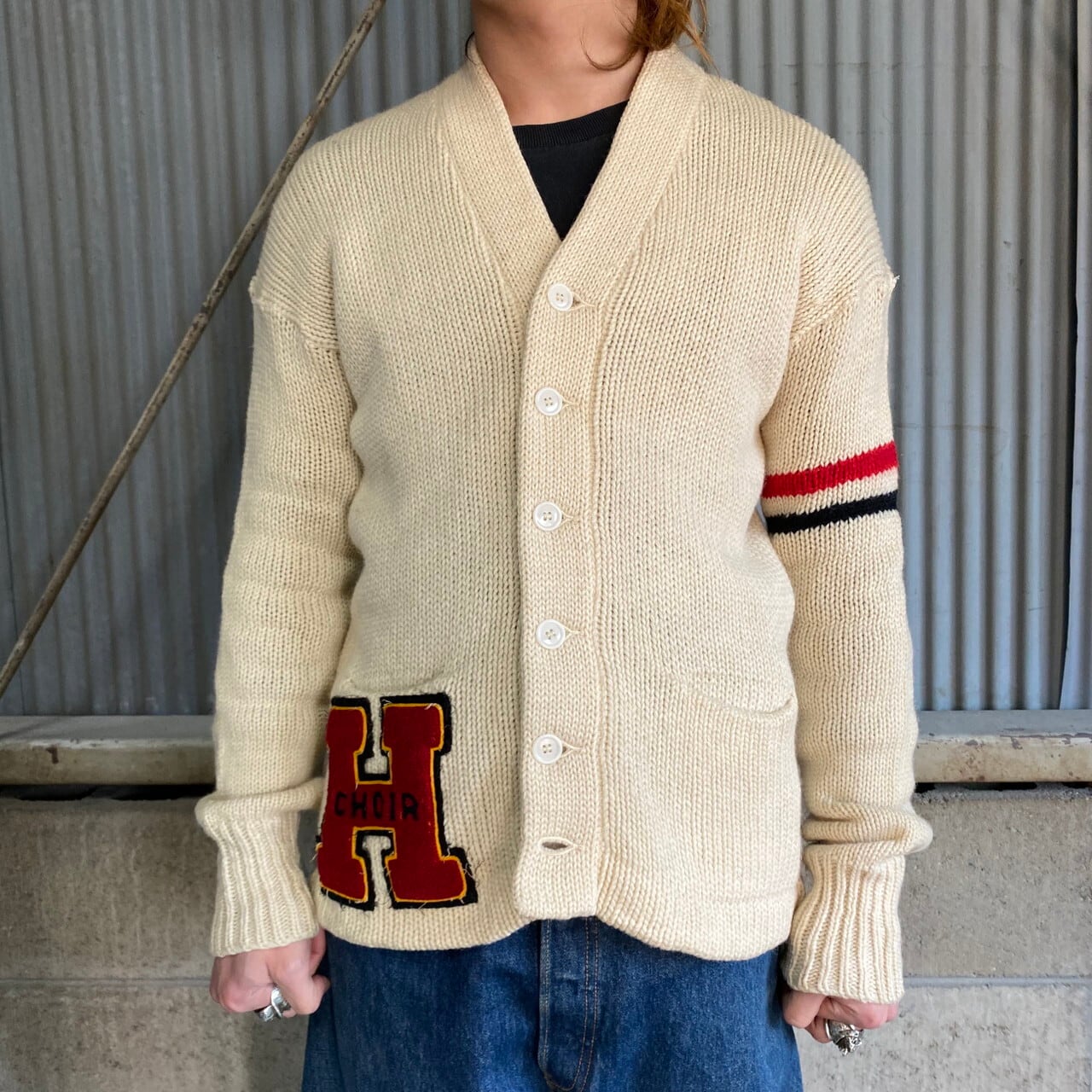 60年代 PHONEMIX SWEATER MILLS レタードカーディガン