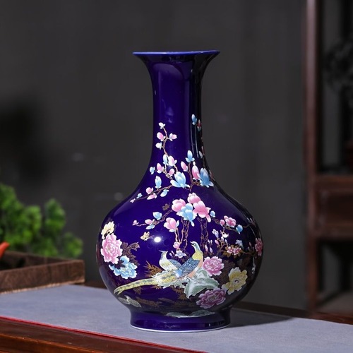花瓶 中国の古い花瓶 青い釉薬の装飾品 オシャレ セラミック 家 オフィス 花のアレンジメント 母の日 ギフト