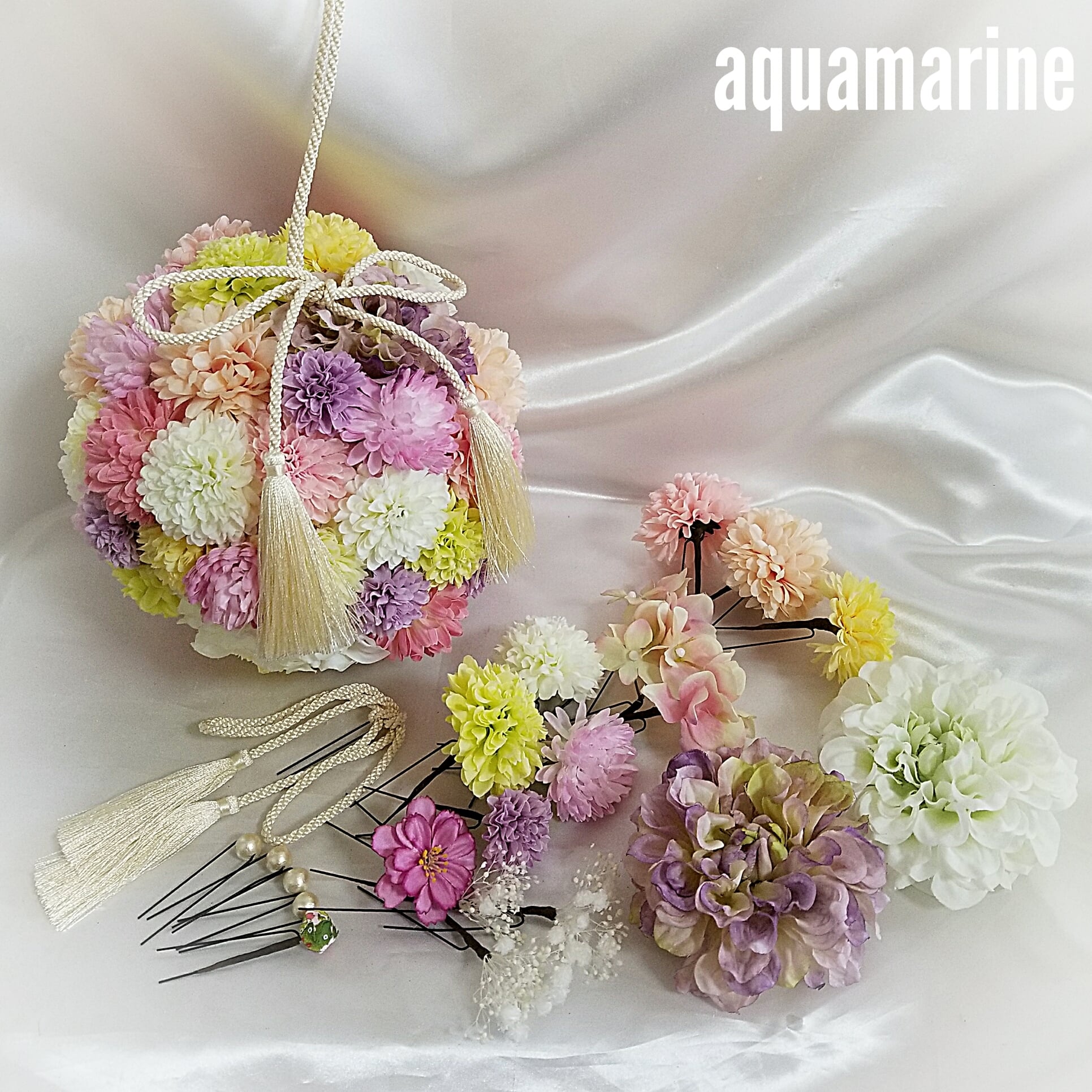 オーダーメイドブーケ&髪飾りセット | aquamarine.flowers128