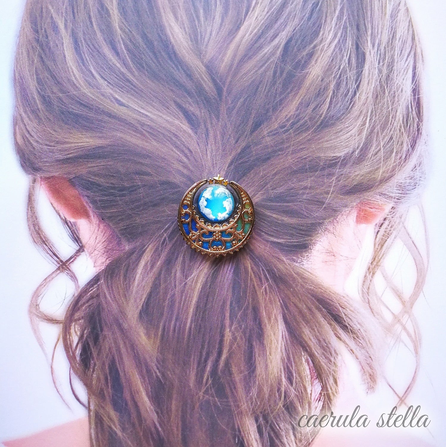暗闇で光る【 天空 の 紋章 ポニーフック 】 レジン アクセサリー 蓄光