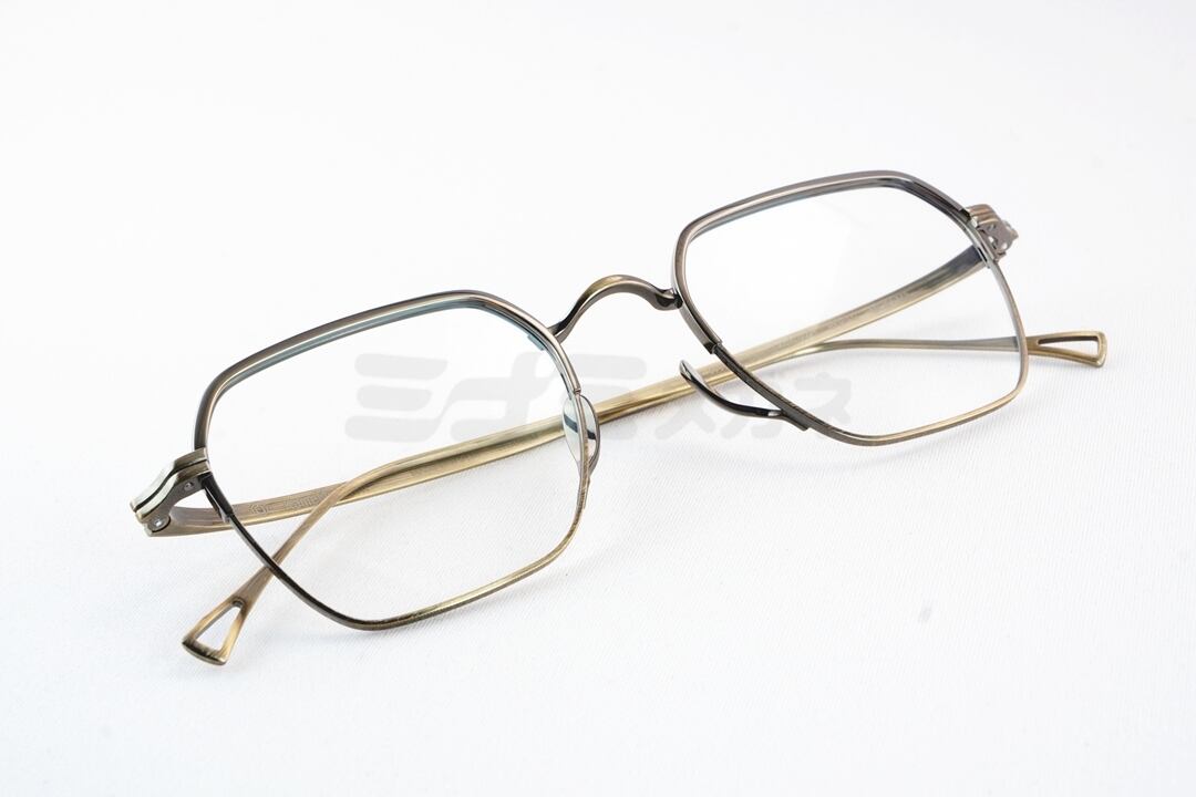 KameManNen メガネ KMN-9921 BKR/AG ヘキサゴン スクエア 多角形