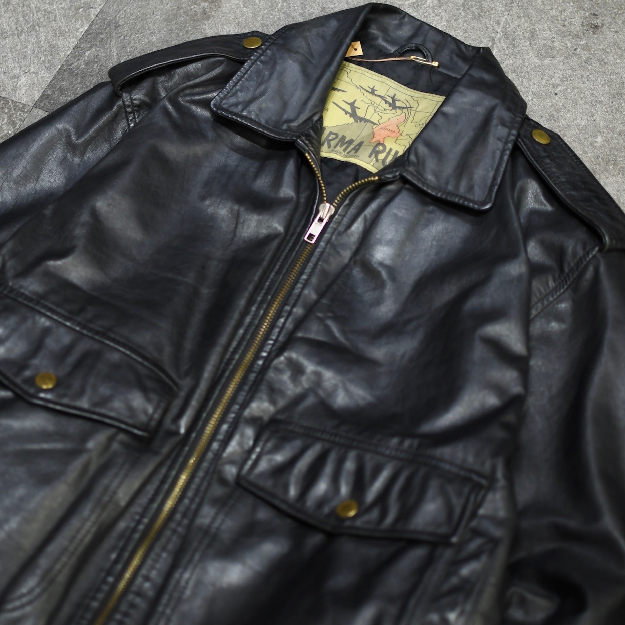 BURMA RUN leather flight jacket