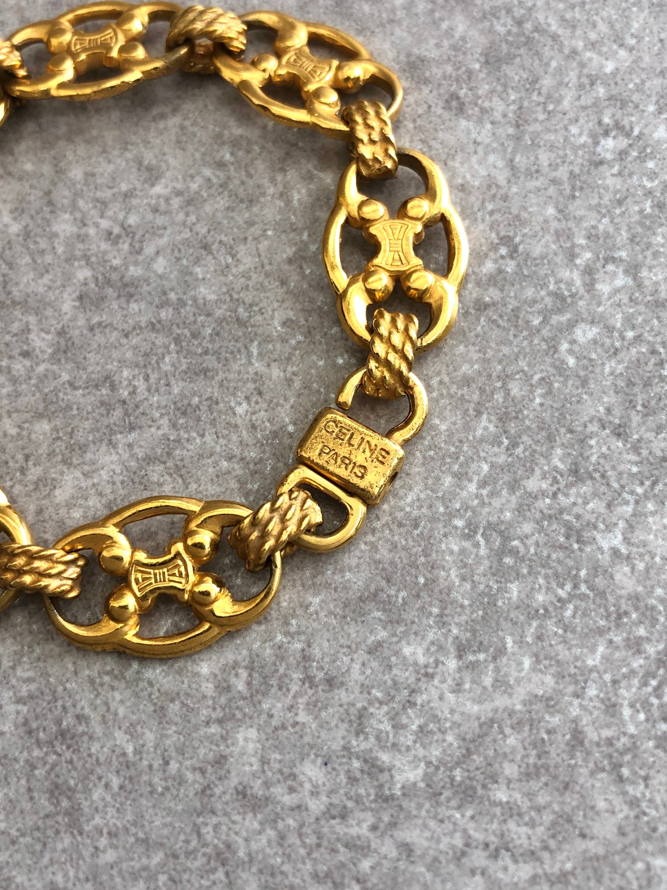 CELINE セリーヌ ブレスレット ゴールド ブラゾン vintage