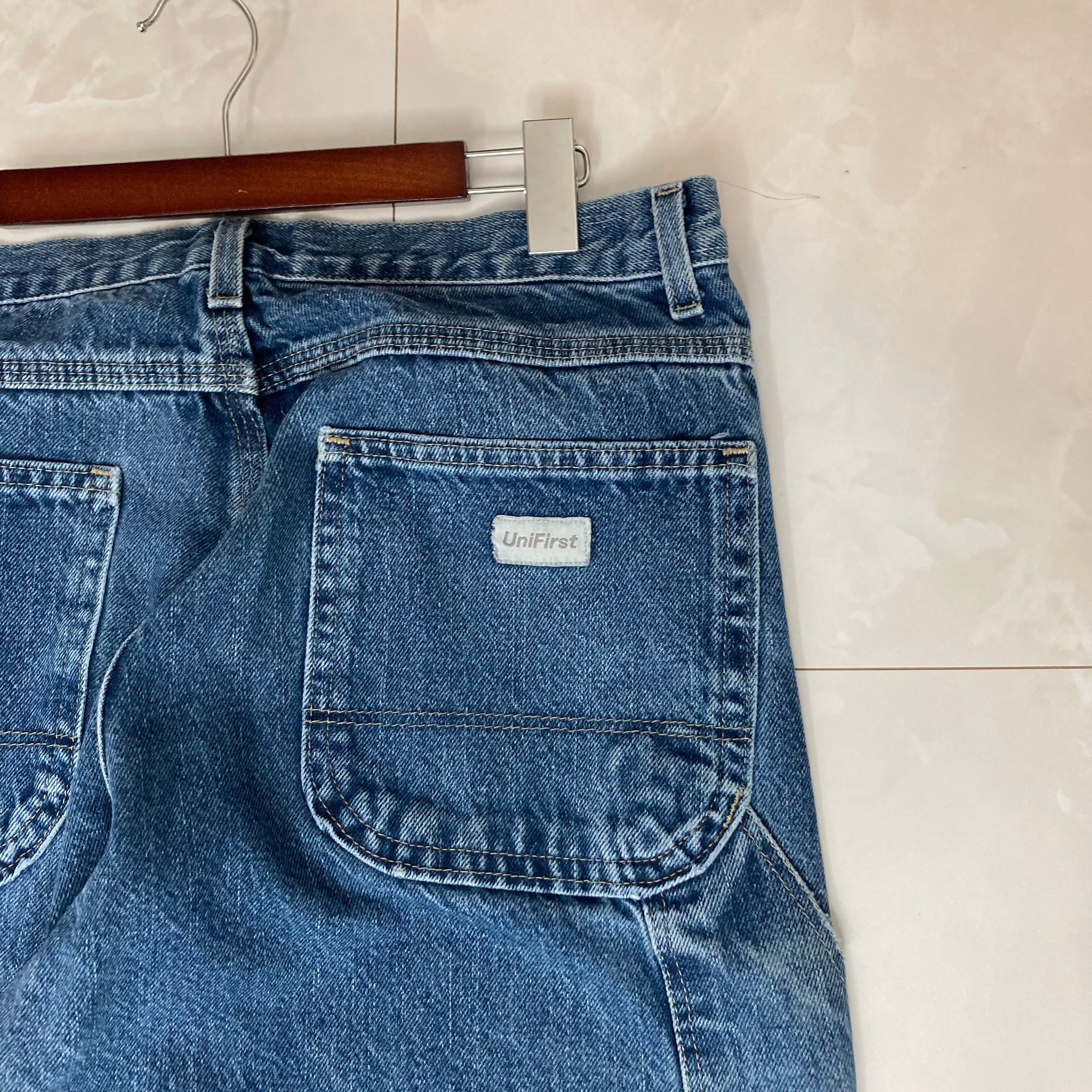 W34×L32】Uni First デニムペインターパンツ ブランドタグ | 古着屋 