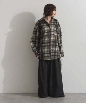 HD2510027 起毛チェックCPOシャツジャケット black