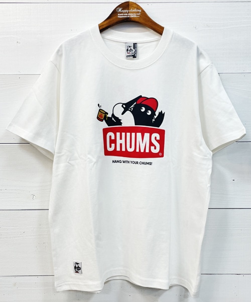 CHUMS (チャムス) 東北別注 CHUMS×OM Logo 半袖Tシャツ ホワイト CH01-2050