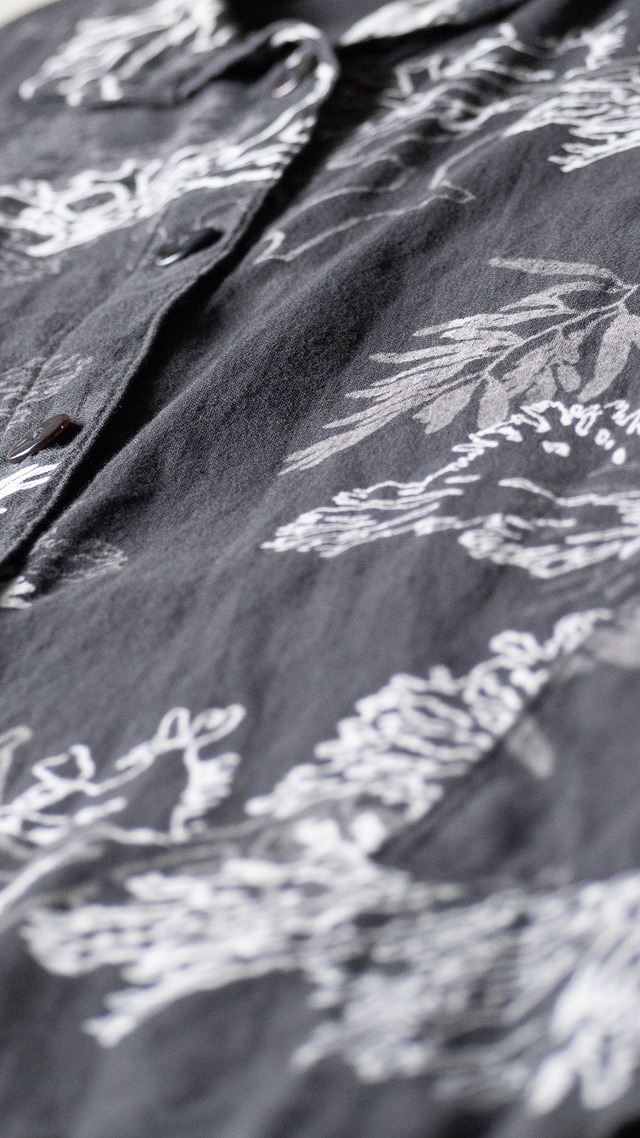 "富み子" 1990s Marine botanical print shirt