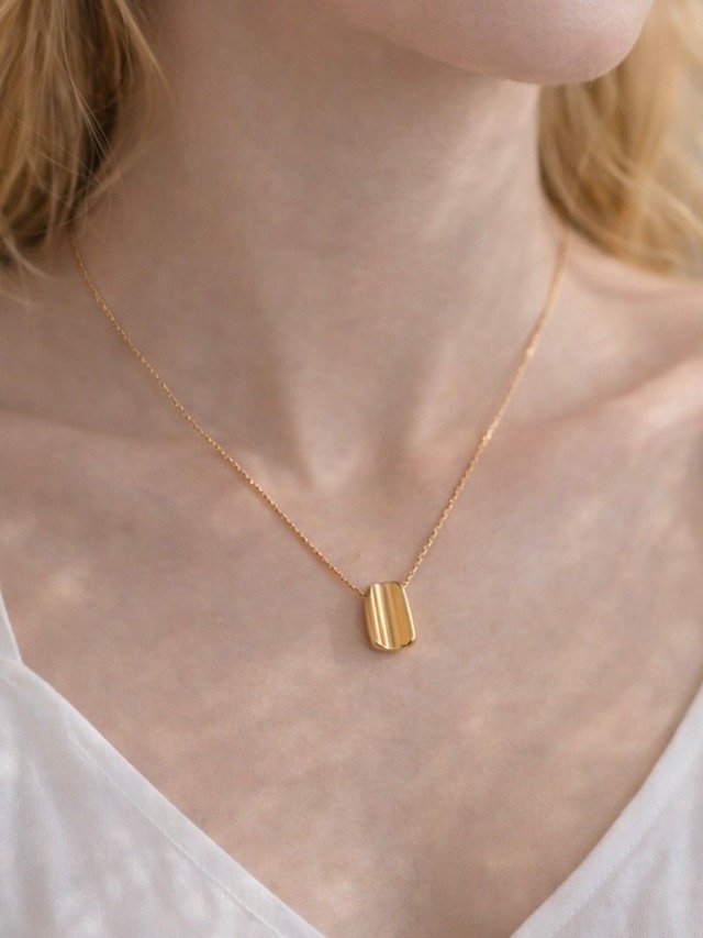 flat square necklace【金属アレルギー対応】