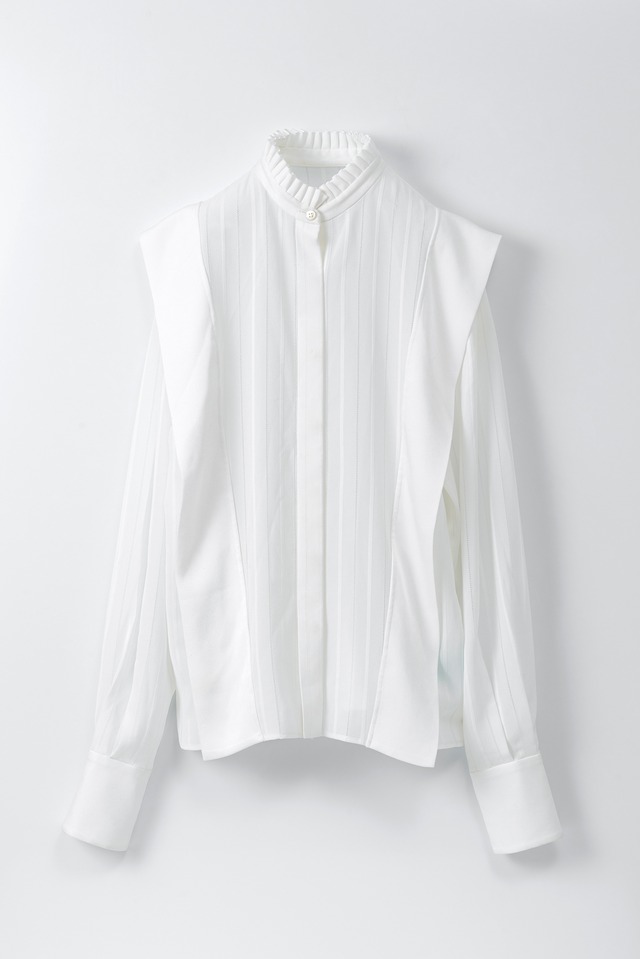 Gather collar shirt　/white