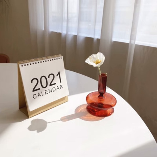 フラスコ型シングルフラワーベース