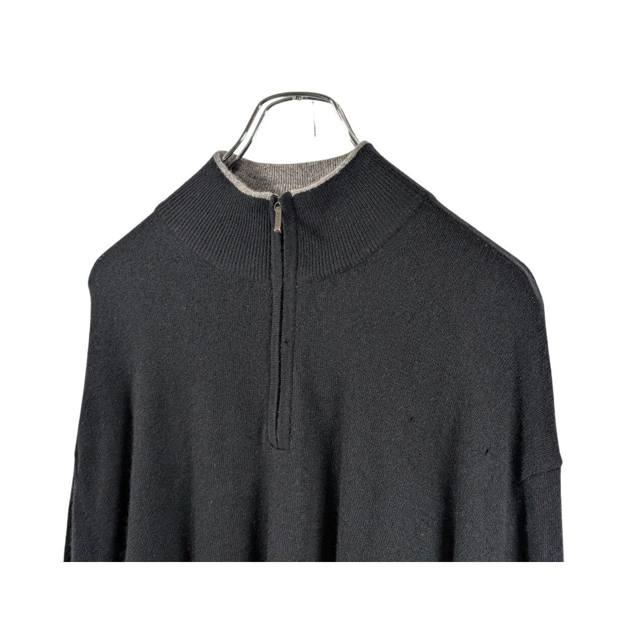 CANALI カナーリ カシミア ハーフジップニット 古着 ブラック CANALI カナーリ カシミア ハーフジップニット 古着 ブラック