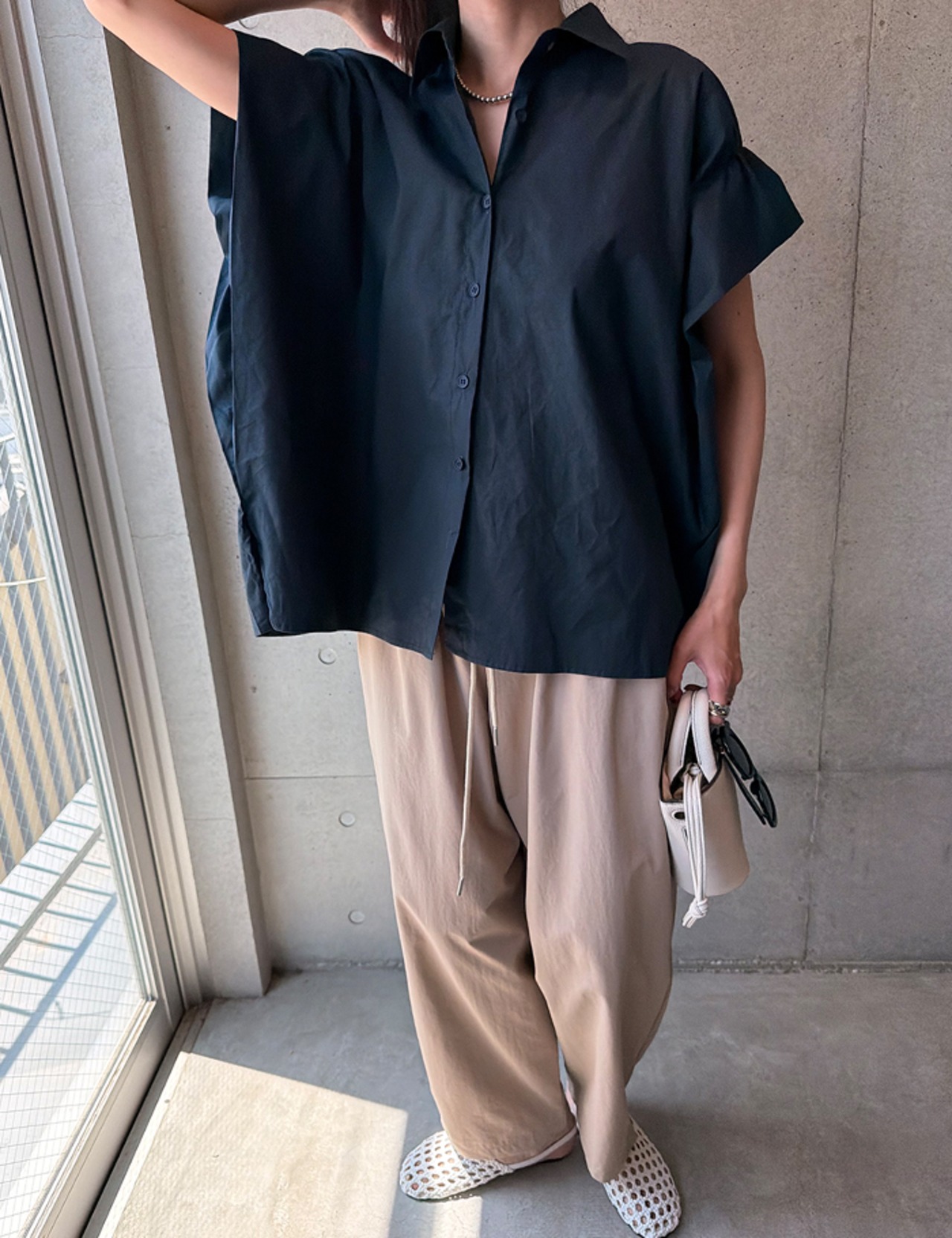 【26ss】Shoulder-Shirring Shirts_White